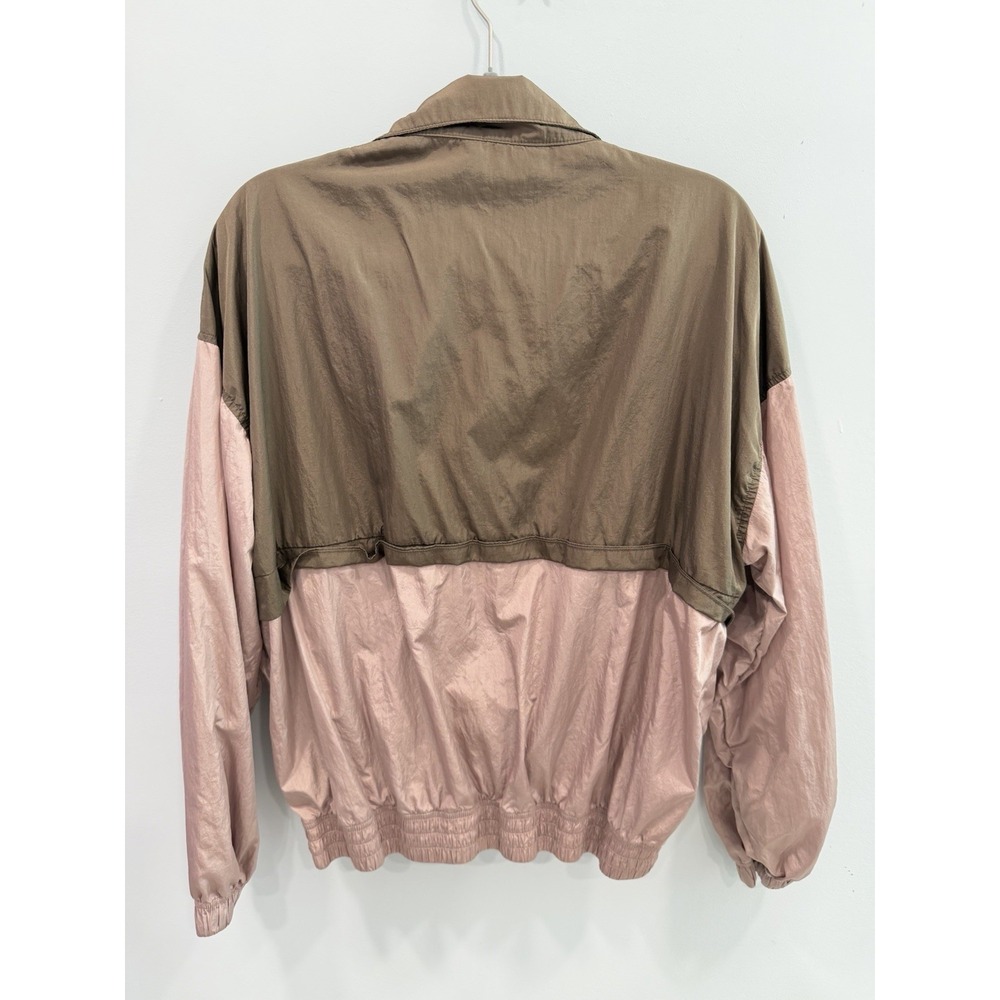 Rae Mode Color Block Half Zip Windbreaker Jacket Large Nylon Lightweight Mauve - Picture 6 of 10